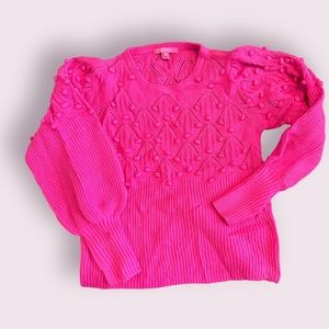 EUC Lilly Pulitzer Pink Poms Sweater Size M